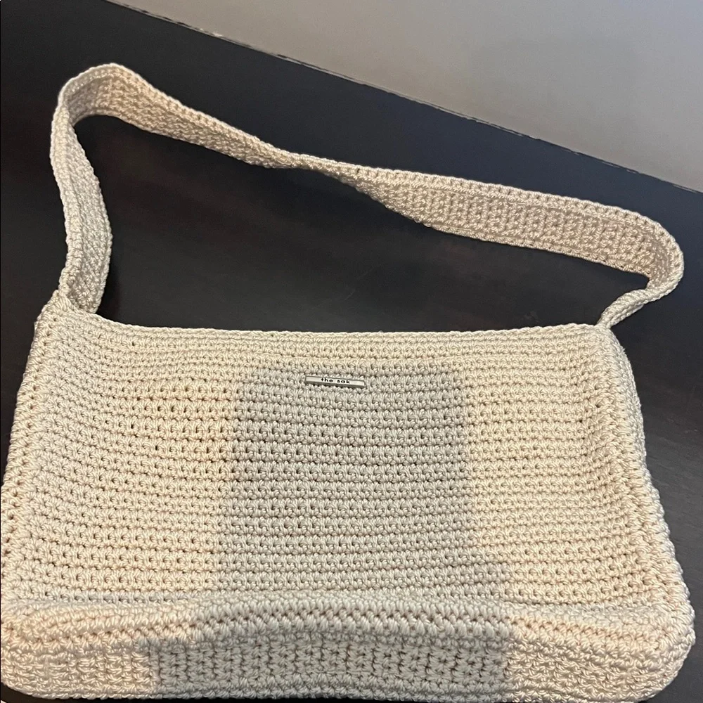 The Sak Cream Woven Shoulder Bag